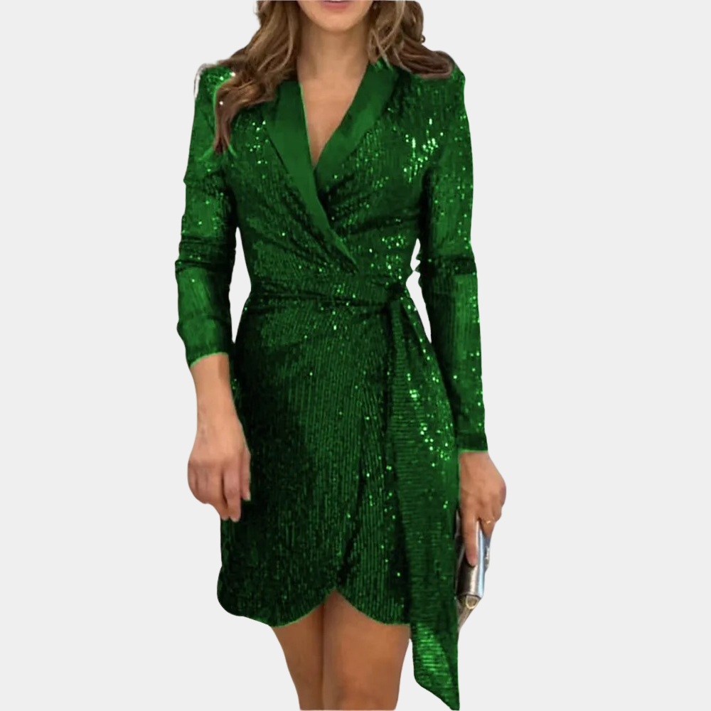 Lorna | Women Sequin Wrap NYE Dress