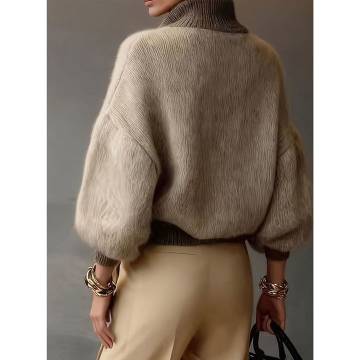 Myrna | Women Balloon Sleeve Half Zip Pullover