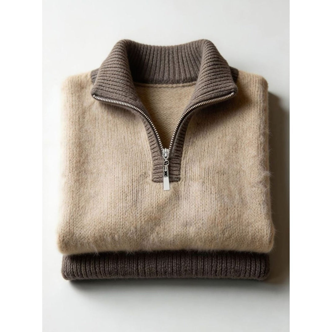 Myrna | Women Balloon Sleeve Half Zip Pullover