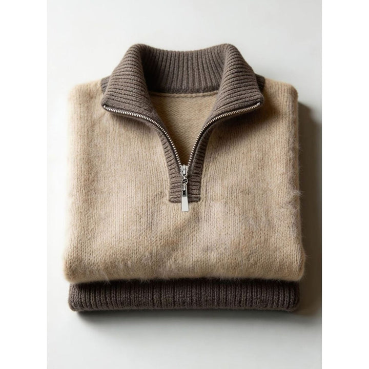 Myrna | Women Balloon Sleeve Half Zip Pullover