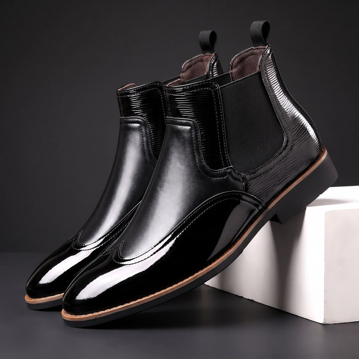 Henrik | Men Patent Chelsea Boots