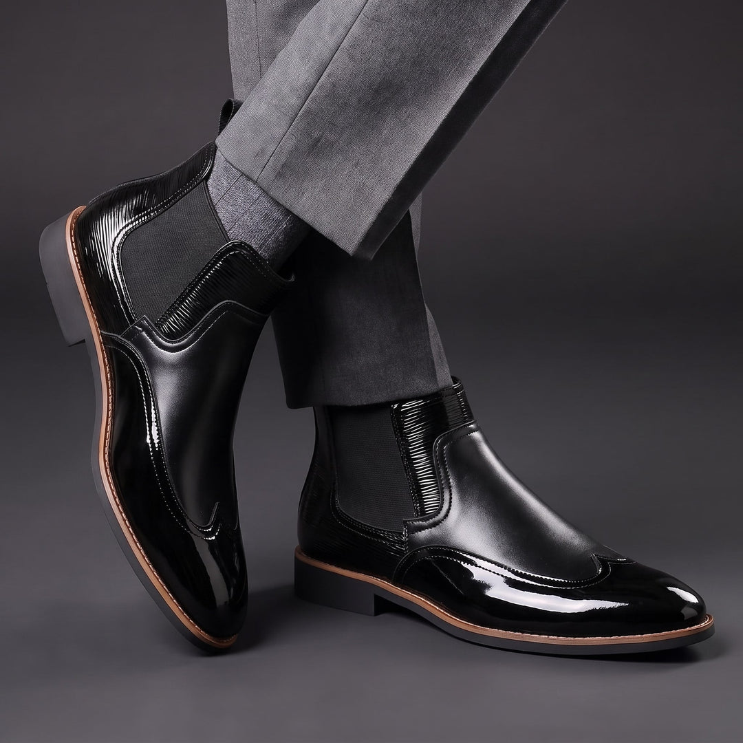 Henrik | Men Patent Chelsea Boots