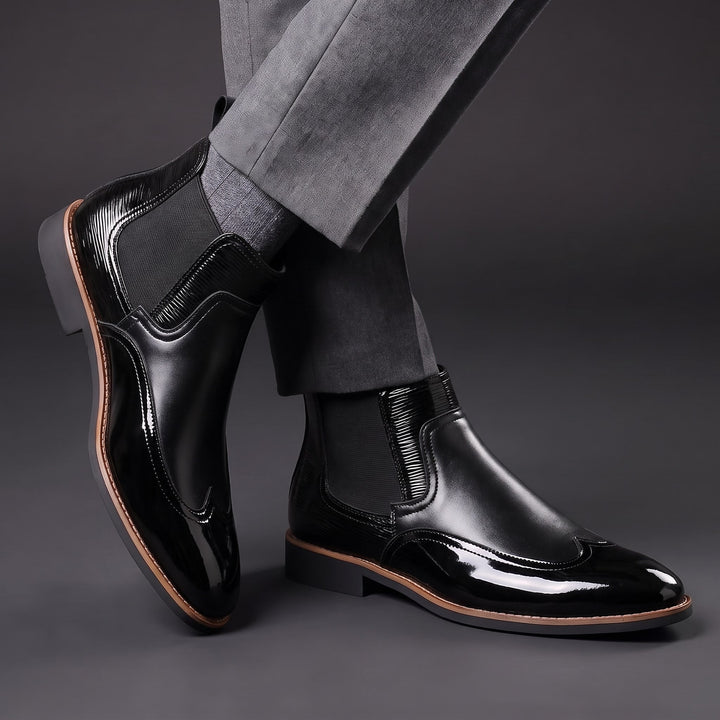 Henrik | Men Patent Chelsea Boots