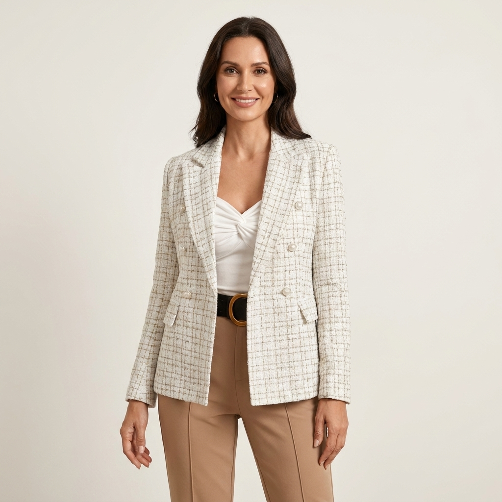 Rut | Women Double Breasted Tweed Blazer