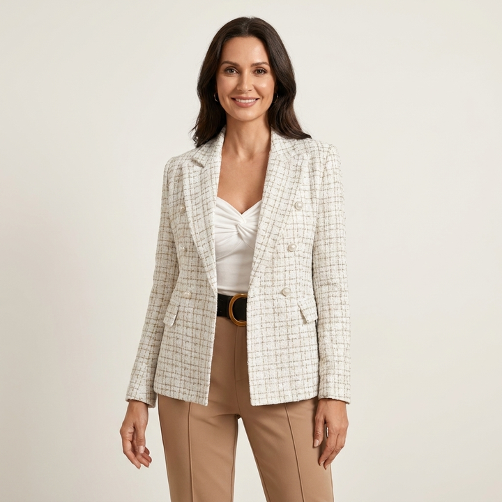 Rut | Women Double Breasted Tweed Blazer