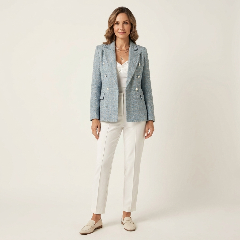 Rut | Women Double Breasted Tweed Blazer