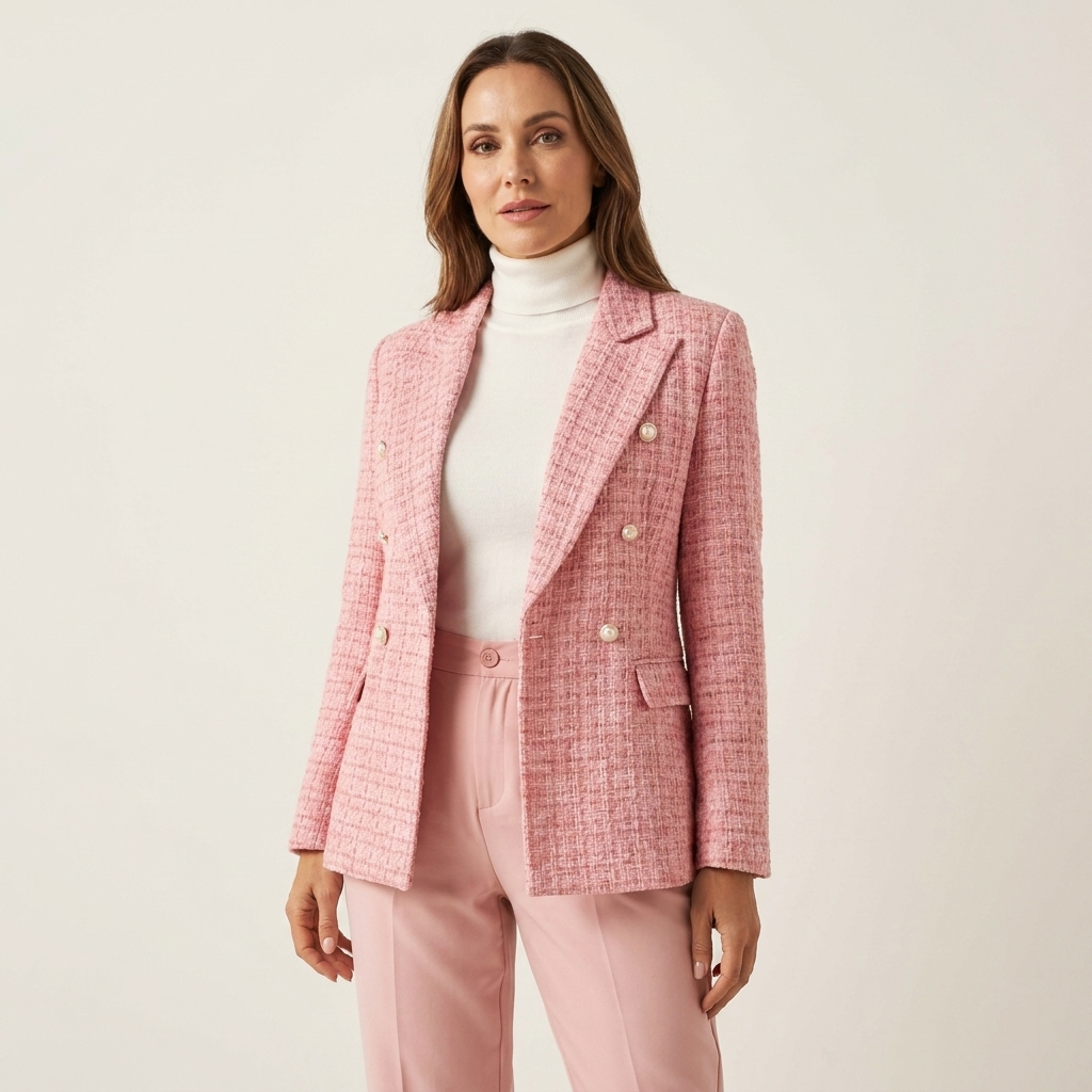 Rut | Women Double Breasted Tweed Blazer