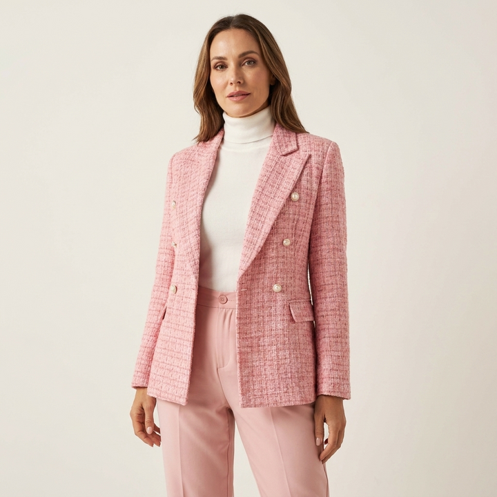 Rut | Women Double Breasted Tweed Blazer