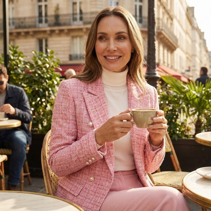 Rut | Women Double Breasted Tweed Blazer