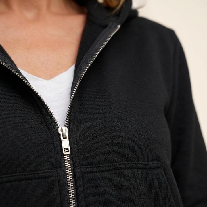 Jorid | Women Hooded Zip Longline Cardigan