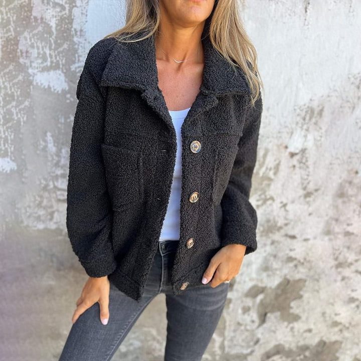 Shea | Women Button Pocket Fluffy Jacket
