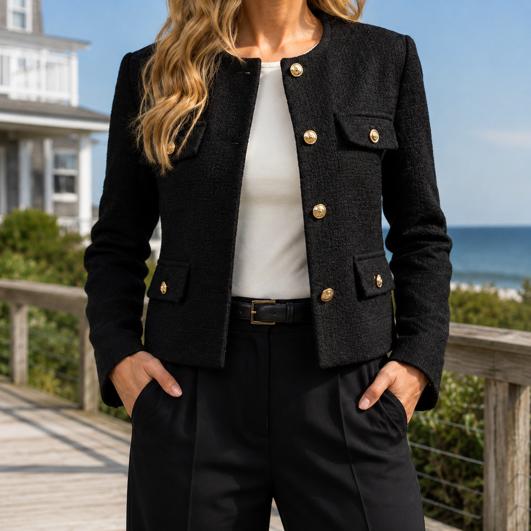 Gerda | Women Pocket Button Cropped Blazer