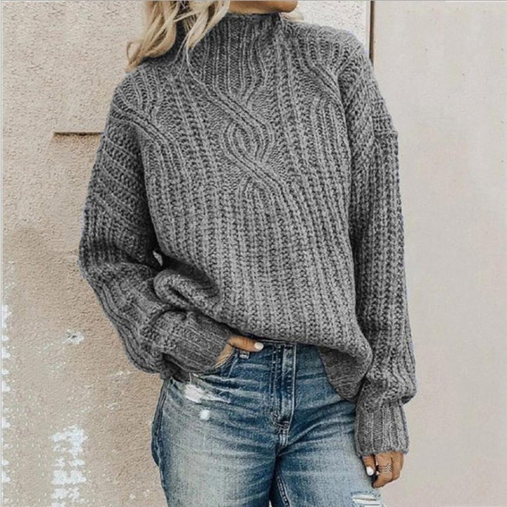 Winnie | Women Cable Mock Neck Sweater