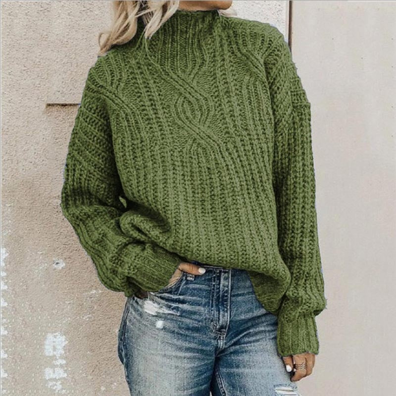 Winnie | Women Cable Mock Neck Sweater