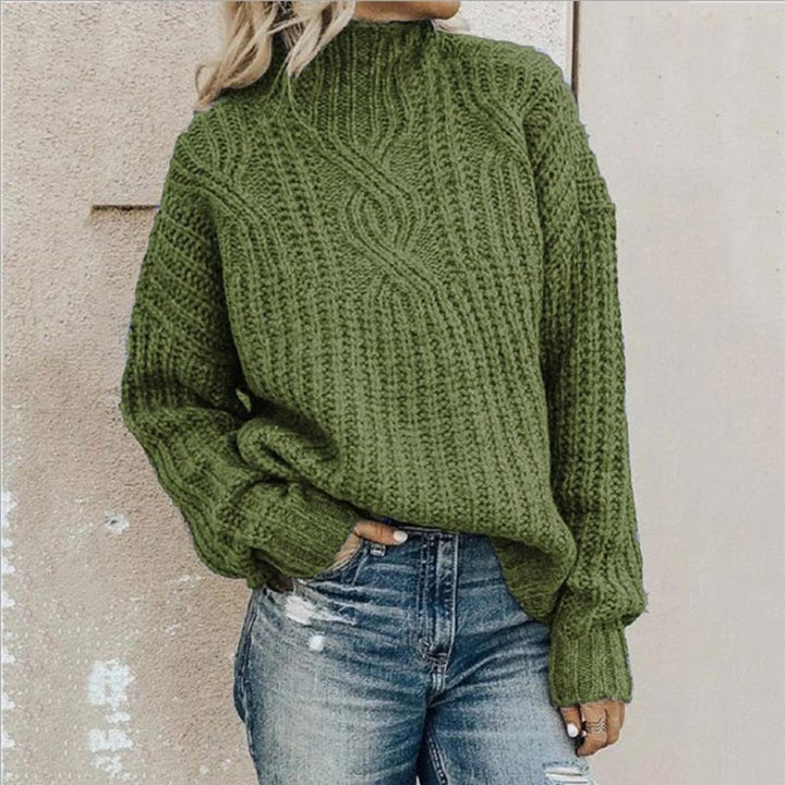 Winnie | Women Cable Mock Neck Sweater