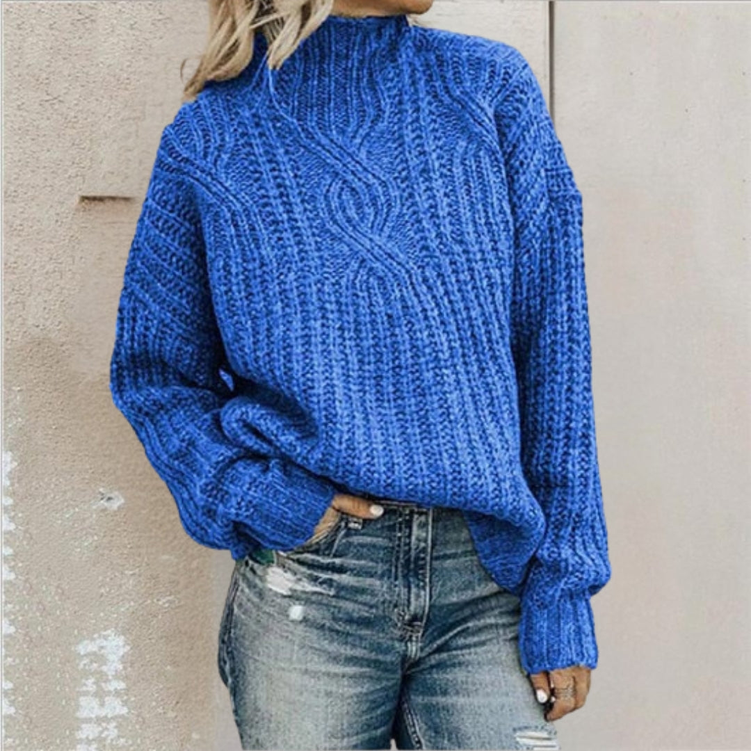 Winnie | Women Cable Mock Neck Sweater