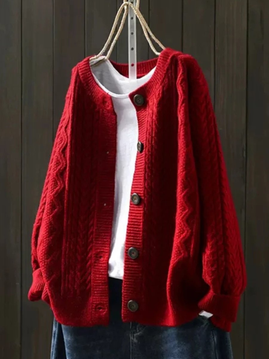 Fayre | Women Cable Button Oversized Cardigan