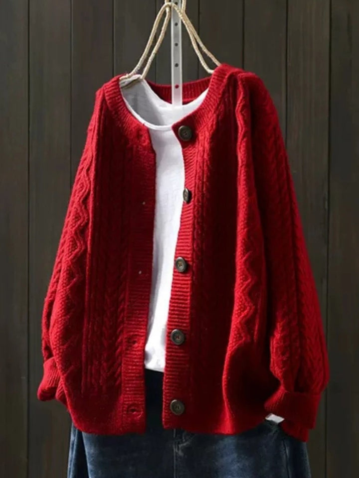 Fayre | Women Cable Button Oversized Cardigan