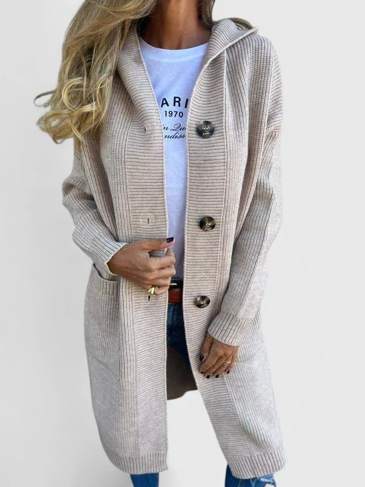 Kyla | Women Hooded Button Longline Cardigan