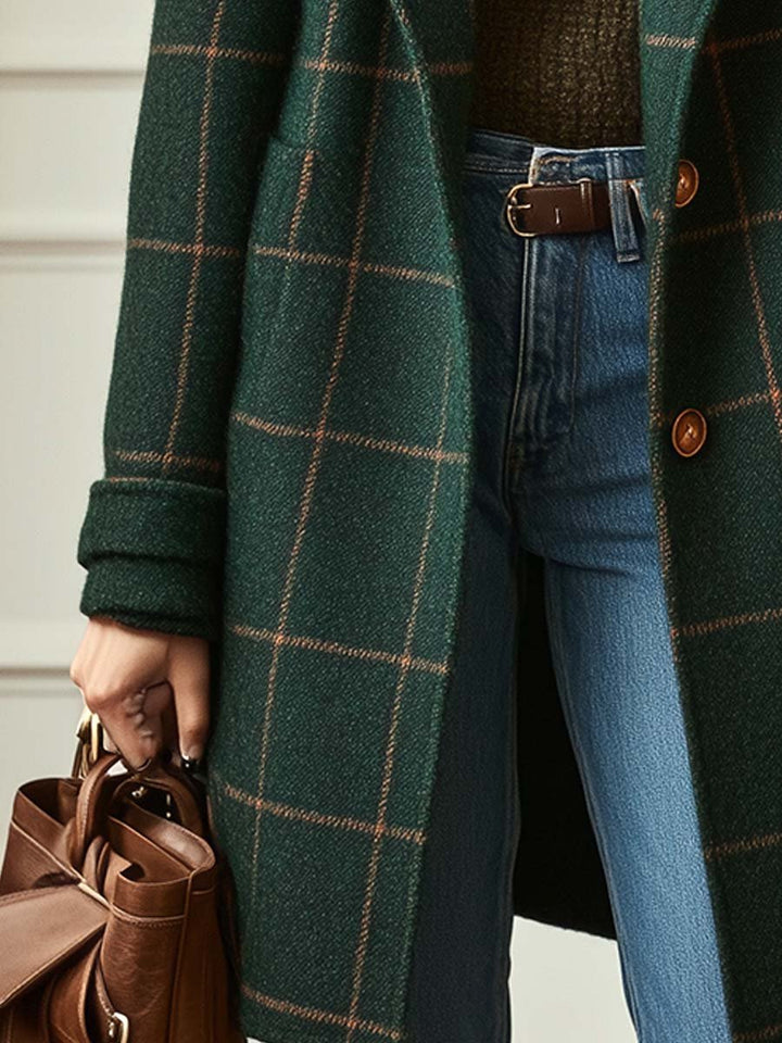 Rikke | Women Belted Plaid Winter Coat