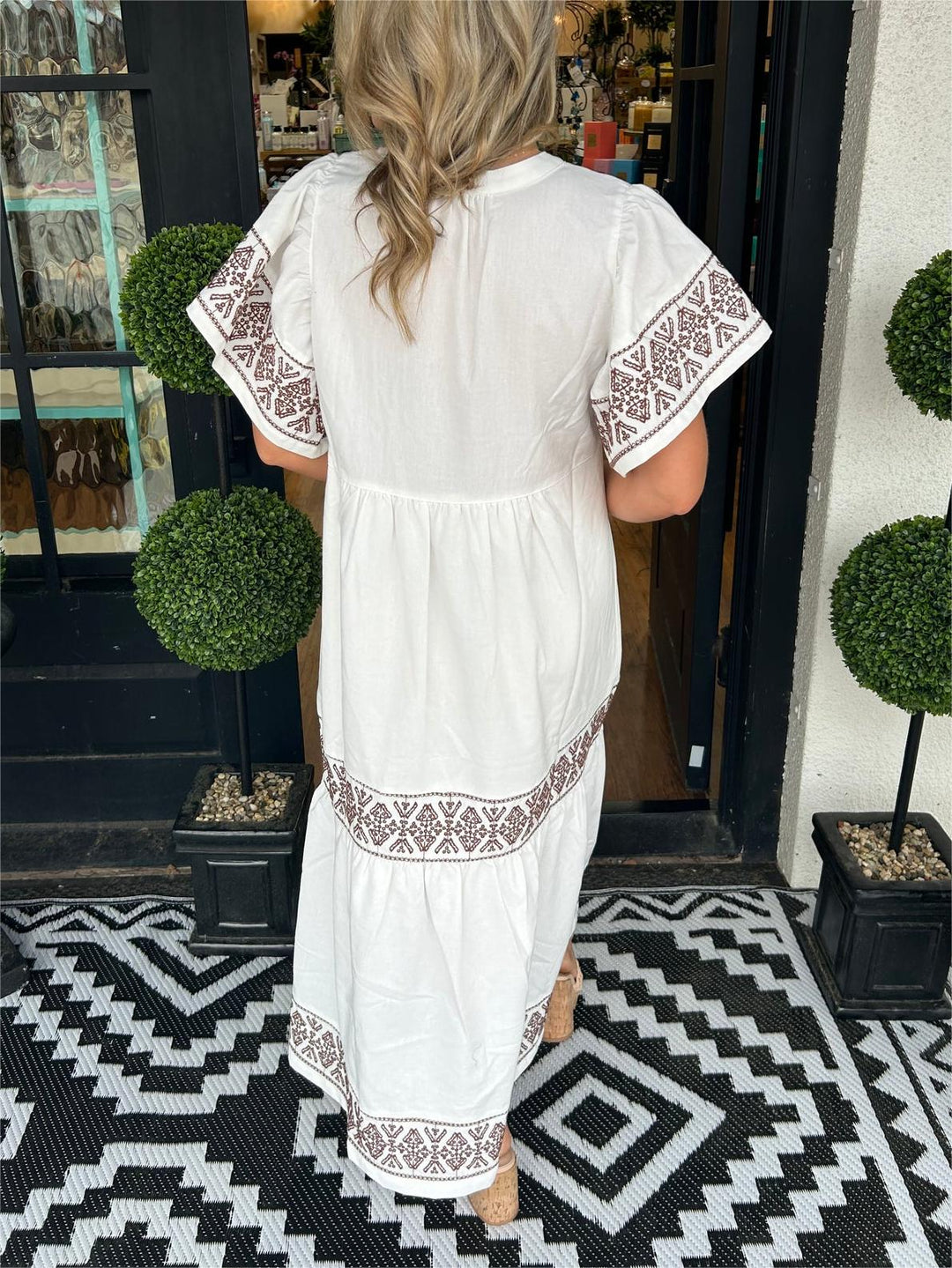 Erato | Women Bohemian Embroidered Midi Dress