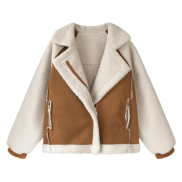 Phillipa | Women Button Collar Shearling Jacket