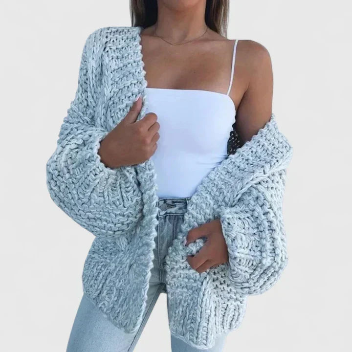 Yvaine Women Chunky Textured Knit Open Front Cardigan