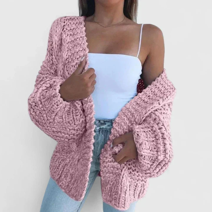 Yvaine Women Chunky Textured Knit Open Front Cardigan