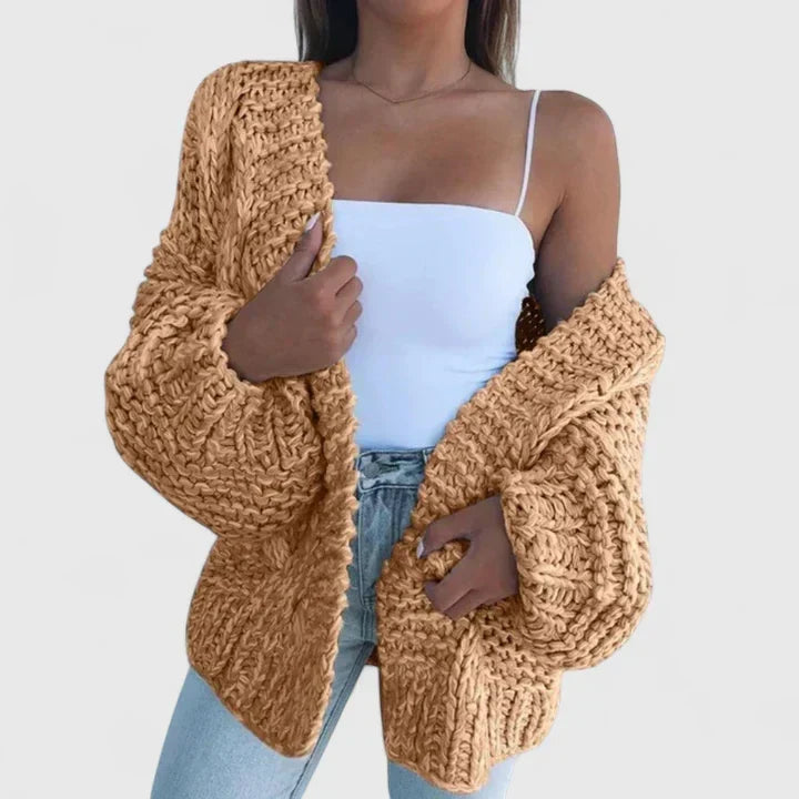 Yvaine Women Chunky Textured Knit Open Front Cardigan