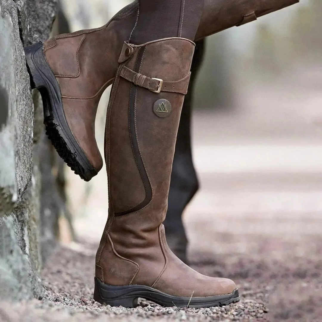 Xena | Women Strap Buckle Knee High Boots