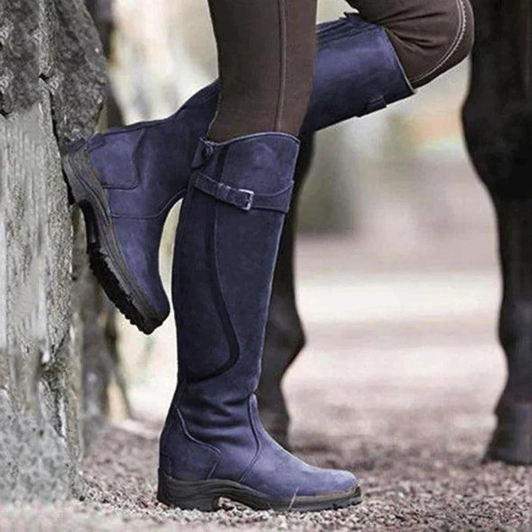 Xena | Women Strap Buckle Knee High Boots