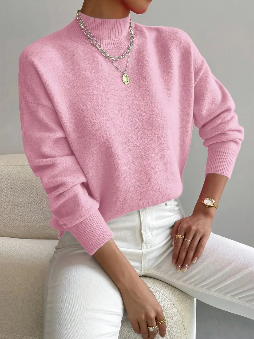 Janie | Women Mock Neck Knit Sweater
