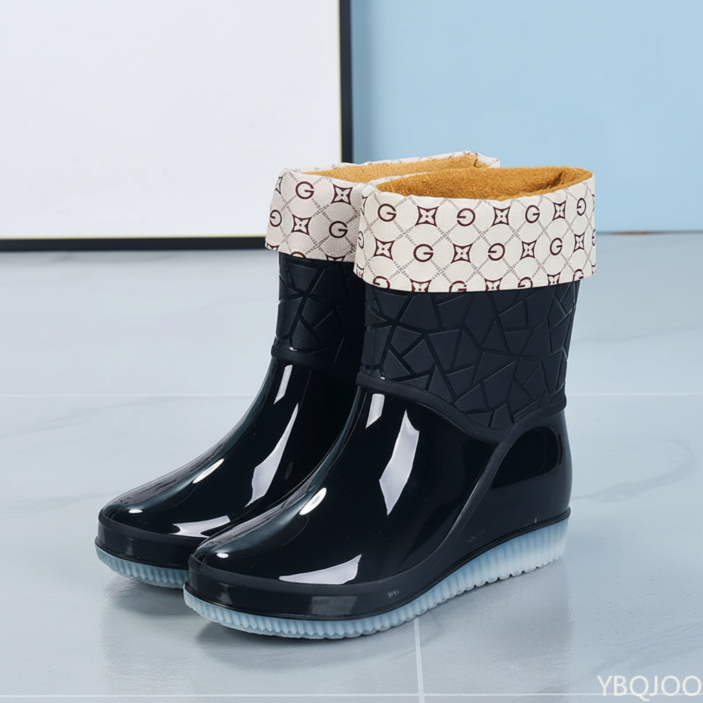Unni | Women Patterned Mid Calf Rain Boots