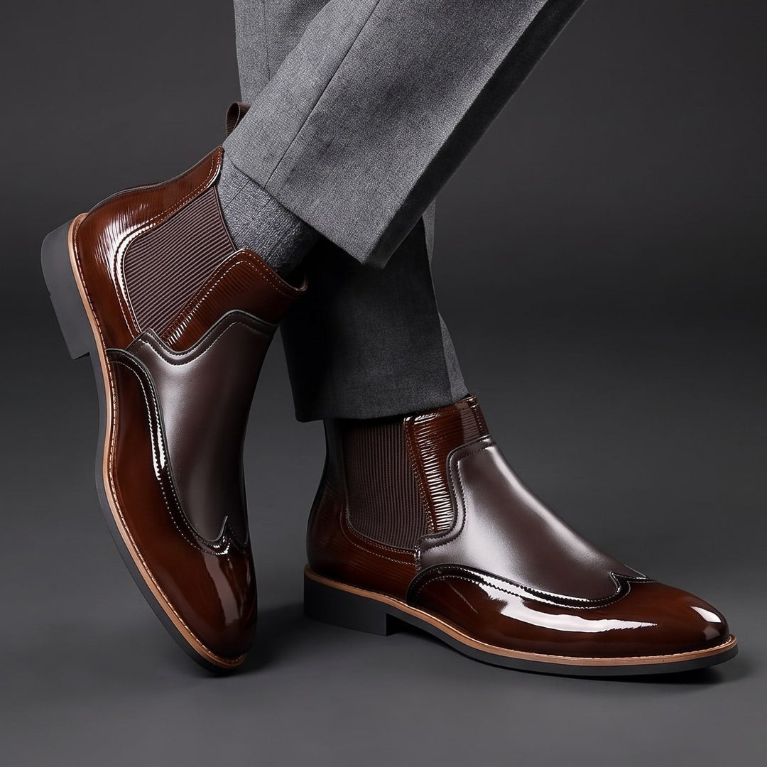 Henrik | Men Patent Chelsea Boots