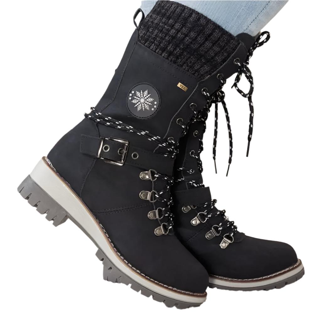 Clelia | Women Knit Cuff Combat Winter Boots
