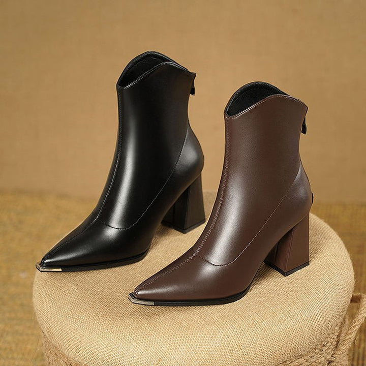 Halldis | Women Pointed Block Heeled Boots