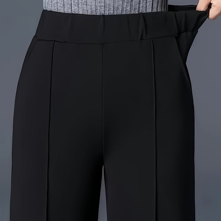 Benedikte Women Pleated Pull On High Rise Black Pants