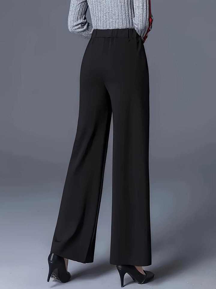 Benedikte Women Pleated Pull On High Rise Black Pants