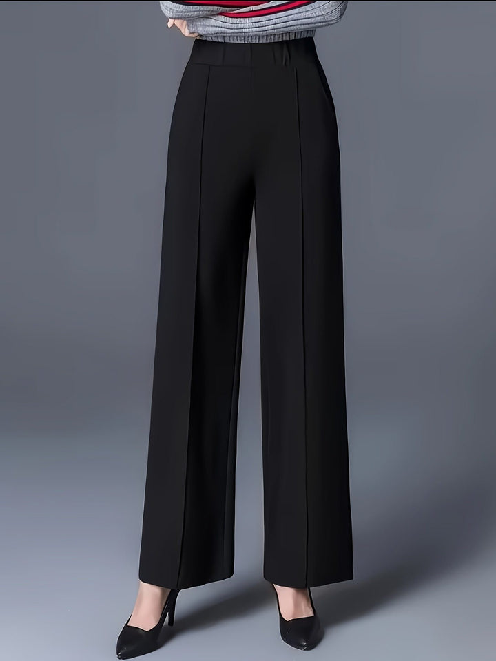 Benedikte Women Pleated Pull On High Rise Black Pants