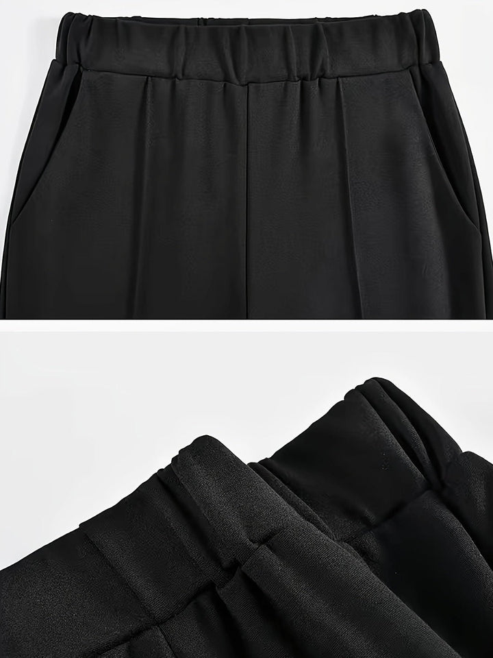Benedikte Women Pleated Pull On High Rise Black Pants