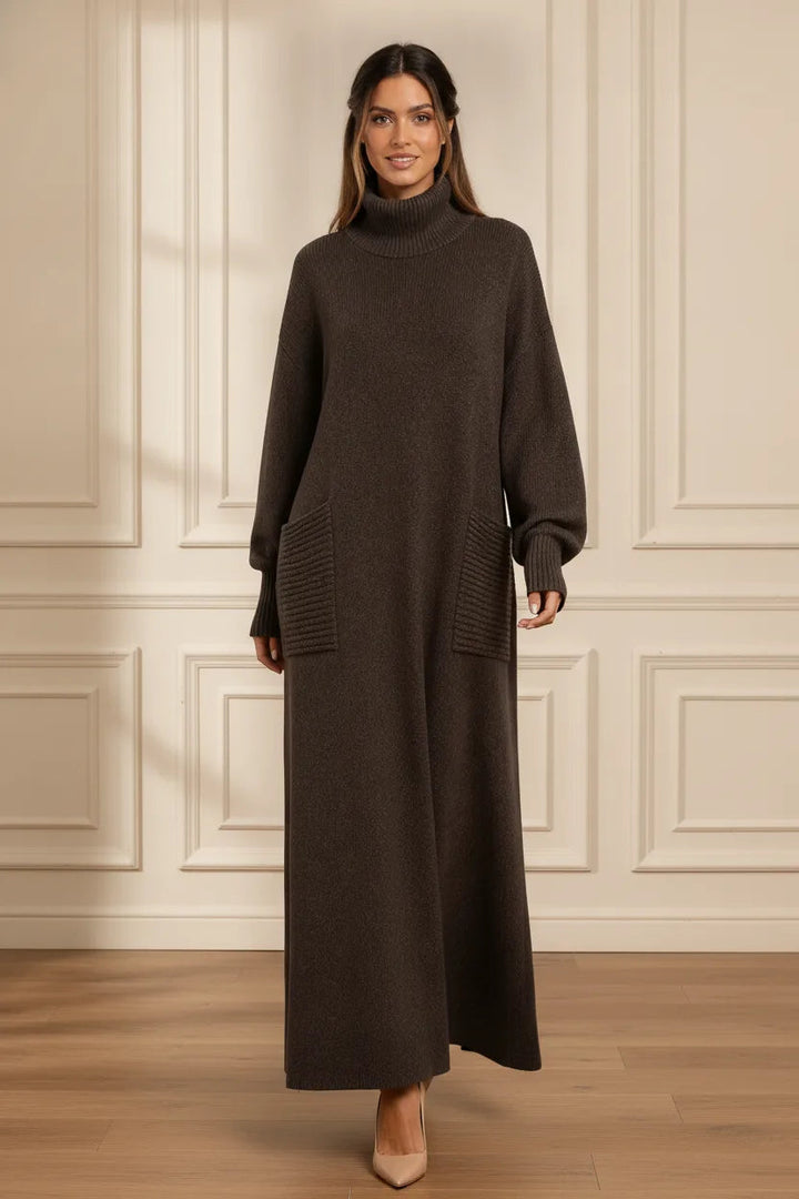 Lova | Women Ribbed Turtleneck Maxi Dress