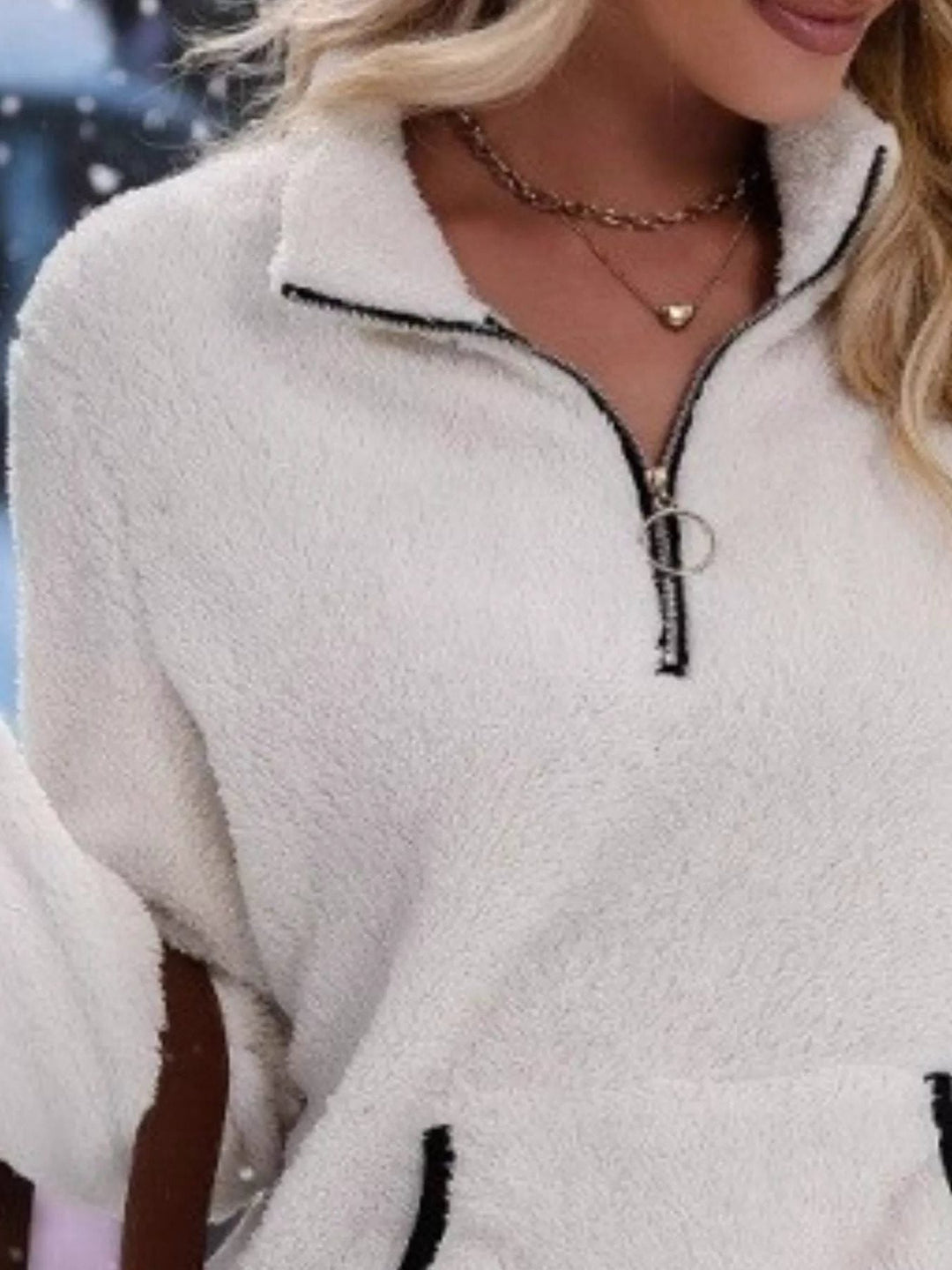 Joyce | Women Sherpa Pocket Half Zip Pullover