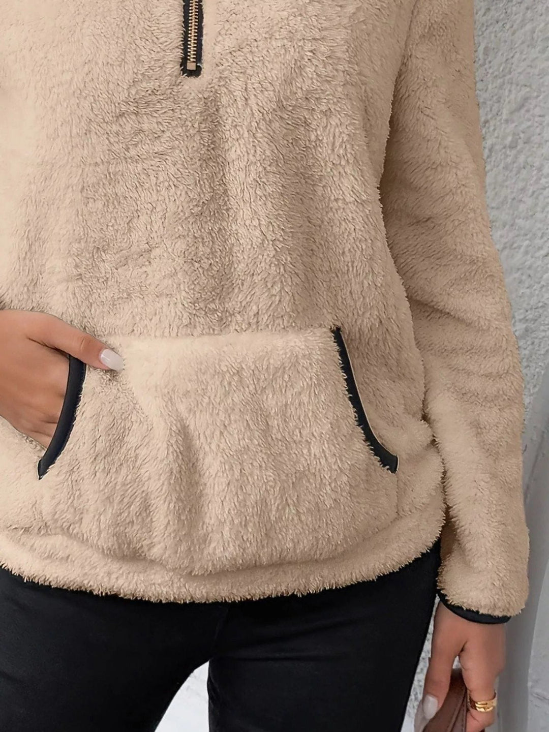 Joyce | Women Sherpa Pocket Half Zip Pullover