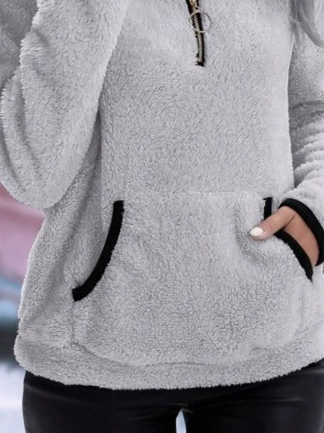 Joyce | Women Sherpa Pocket Half Zip Pullover