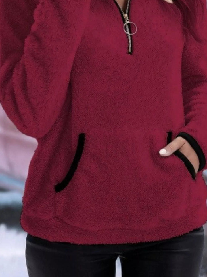 Joyce | Women Sherpa Pocket Half Zip Pullover