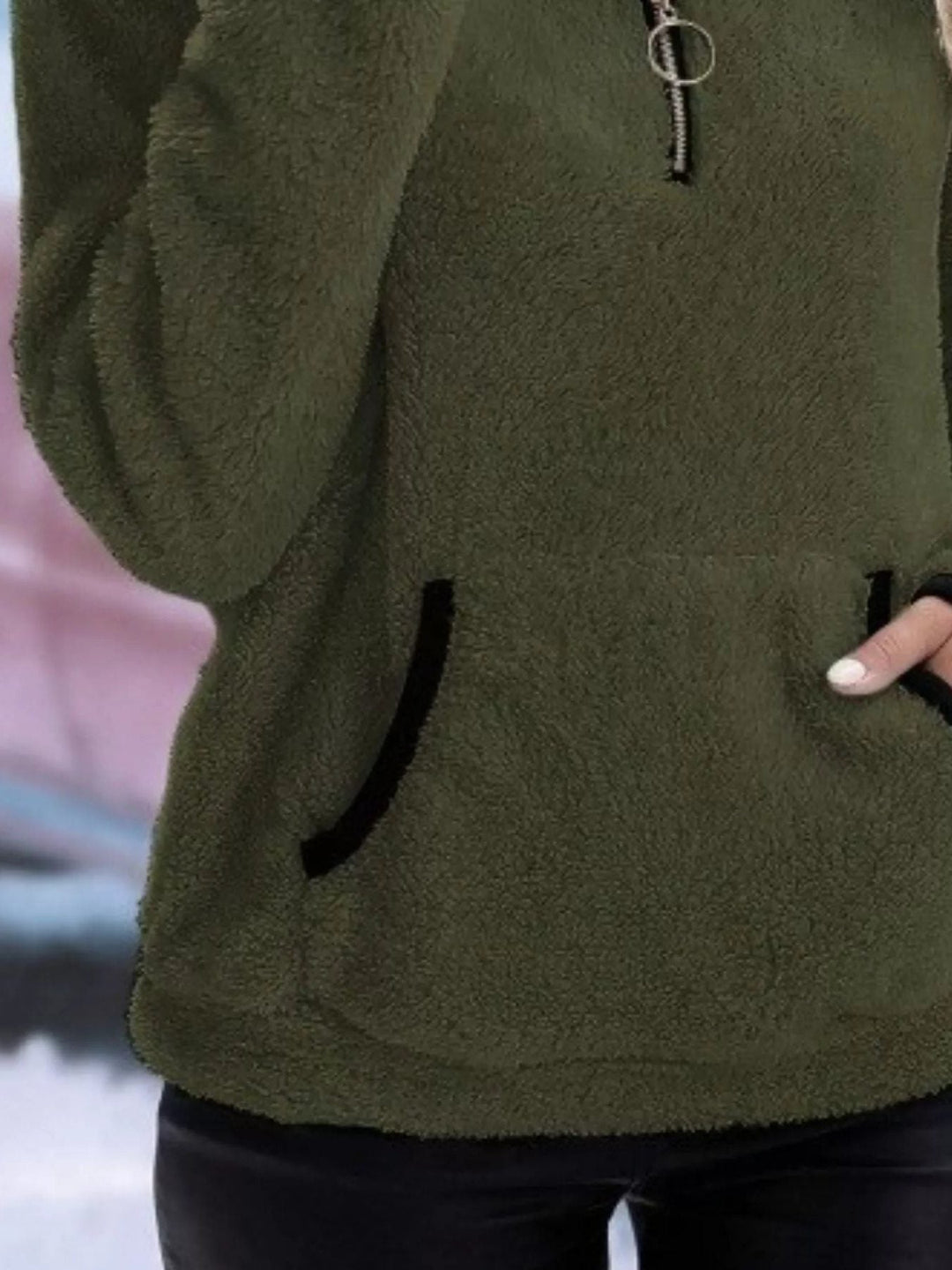 Joyce | Women Sherpa Pocket Half Zip Pullover