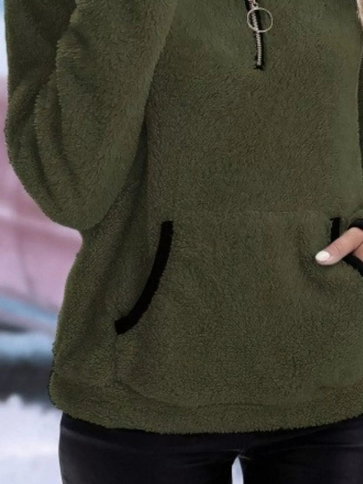 Joyce | Women Sherpa Pocket Half Zip Pullover