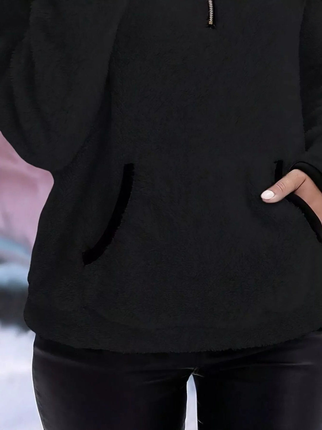 Joyce | Women Sherpa Pocket Half Zip Pullover