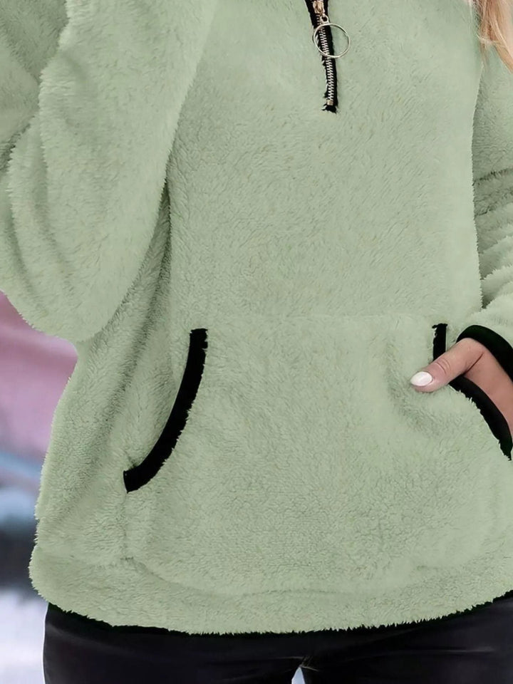 Joyce | Women Sherpa Pocket Half Zip Pullover