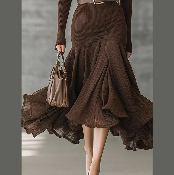 Sue | Women Ribbed Wrap Midi Dress